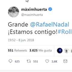 Màxim Huerta, a París con Nadal... pero escribe mal en un tuit el nombre: 'RollandGarros'