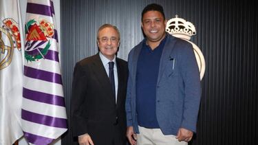 Ronaldo Nazário, presidente del Real Valladolid, junto a Florentino Pérez.