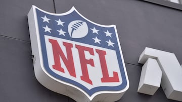 The NFL logo is seen on the side of the NFL Network building in Culver City.