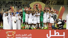 El Al Sadd celebra la Supercopa de Qatar, el primer t&iacute;tulo como entrenador de Xavi Hern&aacute;ndez.