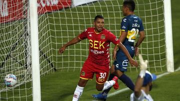 Futbol, Everton vs Union Espanola.
 Vigesimo cuarta fecha, campeonato Nacional 2020.
 El jugador de Union Espanola Cristian Palacios celebra su gol contra Everton durante el partido de primera division disputado en el estadio Sausalito de Vina del Mar, Chile.
 16/12/2020
 Andres Pina/Photosport
 
 Football, Everton vs Union Espanola.
 24th date, 2020 National Championship.
 Union Espanola&acirc;s player Cristian Palacios celebrates after scoring against  Everton during the first division match held at the Sausalito stadium in Santiago, Chile.
 16/12/2020
 Andres Pina/Photosport