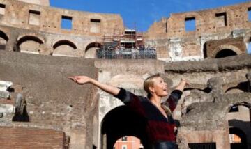 Sharapova entrena en el Coliseo de Roma