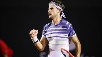 Dominic Thiem celebra un punto ante Felipe Meligeni durante su partido en el R&iacute;o Open.