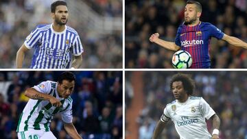 Willian José, Jordi Alba, Guardado y Marcelo.