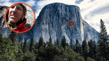 Hans Florine, escalada, El Capit&aacute;n (Yosemite, Estados Unidos).