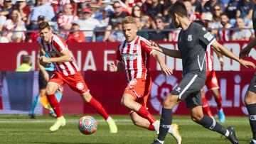 Samu Saiz, en un partido con el Girona.