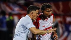 Pablo Peirano durante un partido de Independiente Santa Fe.