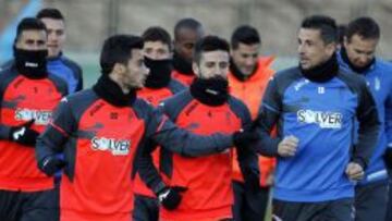 Juan Carlos, Fran Rico y Roberto, en el entrenamiento.