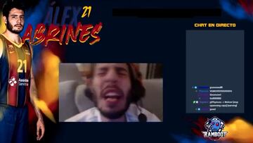 Abrines, fuera de control con el 2-0 del Barça: "¡Piqué presidente!"