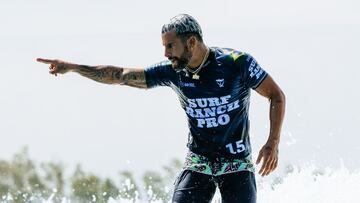 LEMOORE, CALIFORNIA - MAY 28: WSL Champion Italo Ferreira of Brazil&Acirc;&nbsp;surfs in the Final at the Surf Ranch Pro on May 28, 2023 at Lemoore, California. (Photo by Aaron Hughes/World Surf League)