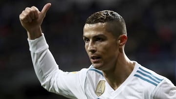 Cristiano Ronaldo en el partido de Liga del Real Madrid CF frente a Las Palmas en el Estadio Santiago Bernabeu el 5 de noviembre de 2017.