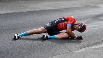 Mikel Landa cay&oacute; en desgracia en el Giro.