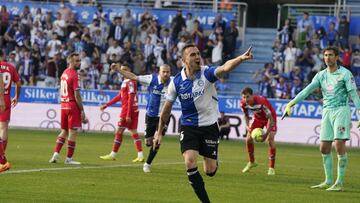 Escalante celebra un gol.