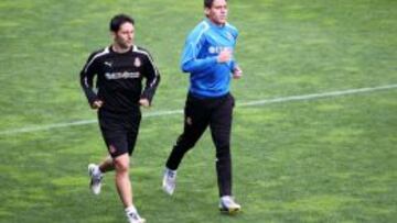 H&eacute;ctor Moreno, central del Espanyol, durante un entrenamiento.