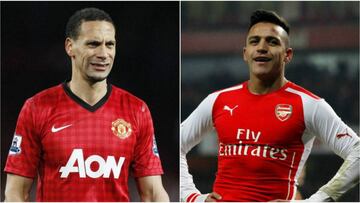 Rio Ferndinand y Alexis Sánchez.