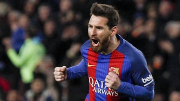 Messi celebra un gol. 