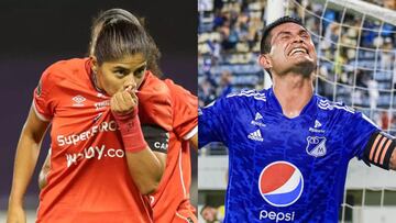 Catalina Usme y Mackalister Silva en partidos de América y Millonarios