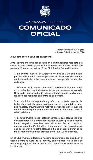 Lucía Yáñez, la jugadora del Puebla que se fue por “temas personales”