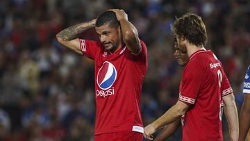 El defensa argentino Juan Pablo Segovia durante el partido entre Millonarios y Am&eacute;rica de Cali por la sexta jornada del Torneo Fox Sports 2019