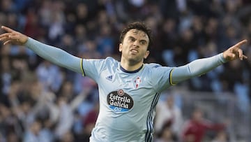 Rossi en un partido con el Celta. 