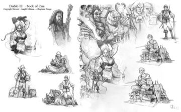Diablo 3 en blanco y negro: bocetos e ilustraciones