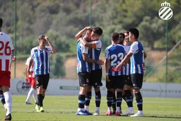 Celebración tras el 0-4.