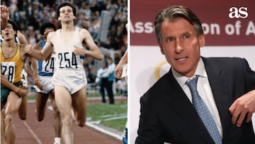 Sebastian Coe en su &eacute;poca de atleta y en la actualidad. 