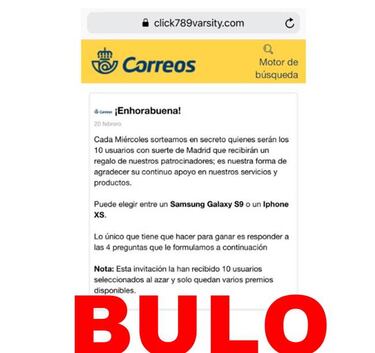 Correos no te va a regalar un iPhone o Samsung Galaxy, nueva estafa phishing