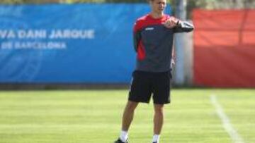 Constantin Galca, antes del inicio de un entrenamiento.