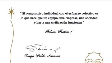 Felicitación de Navidad de Simeone en 2024.