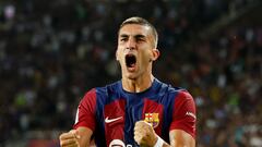 Soccer Football - LaLiga - FC Barcelona v Real Betis - Estadi Olimpic Lluis Companys, Barcelona, Spain - September 16, 2023 FC Barcelona's Ferran Torres celebrates scoring their third goal REUTERS/Albert Gea