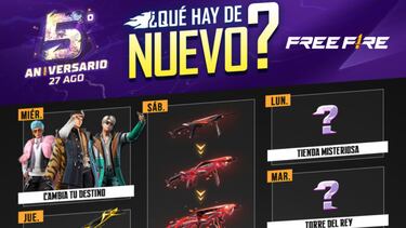 Agenda semanal de Free Fire del 17 al 23 de agosto con evolución de la MP40 y tesoro de pañuelos