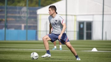 Ander Herrera en una sesión del PSG.