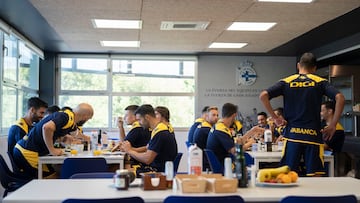 La plantilla del Deportivo en Abegondo