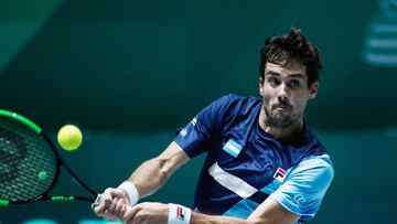 Guido Pella of Argentina in action during his match played against Philipp Kohlschreiber of Germany during the Davis Cup 2019, Tennis Madrid Finals 2019 on November 20, 2019 at Caja Magica in Madrid, Spain - Photo Oscar J Barroso / Spain DPPI / DPPI
 
 
 20/11/2019 ONLY FOR USE IN SPAIN