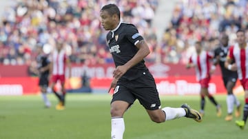 El delantero colombiano Luis Fernando Muriel en el juego entre Girona y Sevilla por la Liga Española
