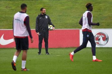 England in training at St George's Park yesterday.