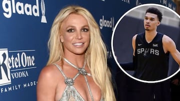 Britney Spears presenta un informe policial luego de recibir una bofetada por parte de la seguridad de los Spurs tras intentar tomarse una foto con Wembanyama.