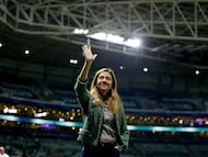 SAO PAULO, BRAZIL - AUGUST 30: Leila Pereira, President of Palmeiras gestures prior to a second leg quarter final match between Palmeiras and Deportivo Pereira as part of Copa CONMEBOL Libertadores 2023 at Allianz Parque on August 30, 2023 in Sao Paulo, Brazil. (Photo by Ricardo Moreira/Getty Images)