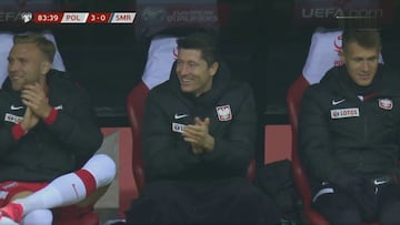 La genial reacción de Lewandowski al único disparo de San Marino contra Polonia