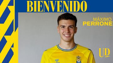 Maxi Perrone apuntala el centro del campo de Las Palmas