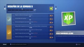 Fortnite Battle Royale: Desaf&iacute;os de la Semana 5 de la Temporada 5