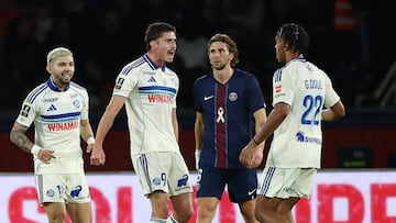 Joaquin Panichelli celebra un gol.