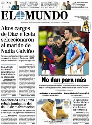 La eliminación de España protagonista en las portadas