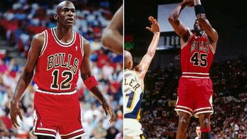 Michael Jordan, con el n&uacute;mero &#039;12&#039; y &#039;45&#039; respectivamente, los dos que visti&oacute; adem&aacute;s de su cl&aacute;sico &#039;23&#039;
