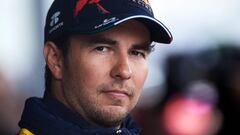 Sergio Perez of Mexico and Oracle Red Bull during TV interview after the qualifying ahead of the F1 Grand Prix of Great Britain at Silverstone on July 2, 2022 in Northampton, United Kingdom. (Photo by Jose Breton/Pics Action/NurPhoto via Getty Images)