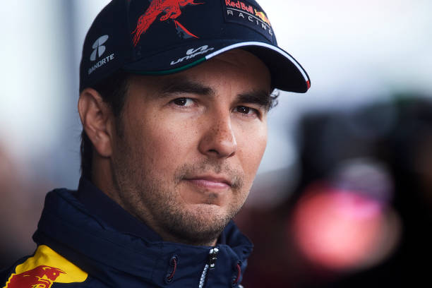 Sergio Perez of Mexico and Oracle Red Bull during TV interview after the qualifying ahead of the F1 Grand Prix of Great Britain at Silverstone on July 2, 2022 in Northampton, United Kingdom. (Photo by Jose Breton/Pics Action/NurPhoto via Getty Images)