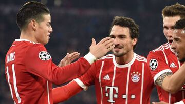 Mats Hummels habl&oacute; sobre James Rodr&iacute;guez y su evoluci&oacute;n en esta temporada con el Bayern M&uacute;nich