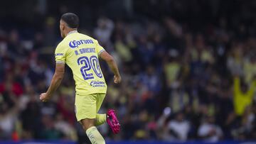 El paraguayo Richard Sánchez, del América, festeja su gol ante Mazatlán FC