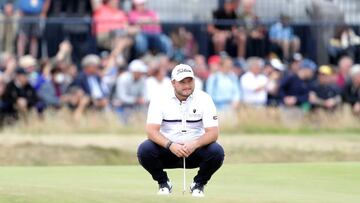 South Africa's Zander Lombard looks frustrated on the 2nd green during day one of The Open at the Old Course, St Andrews. Picture date: Thursday July 14, 2022. (Photo by Richard Sellers/PA Images via Getty Images)